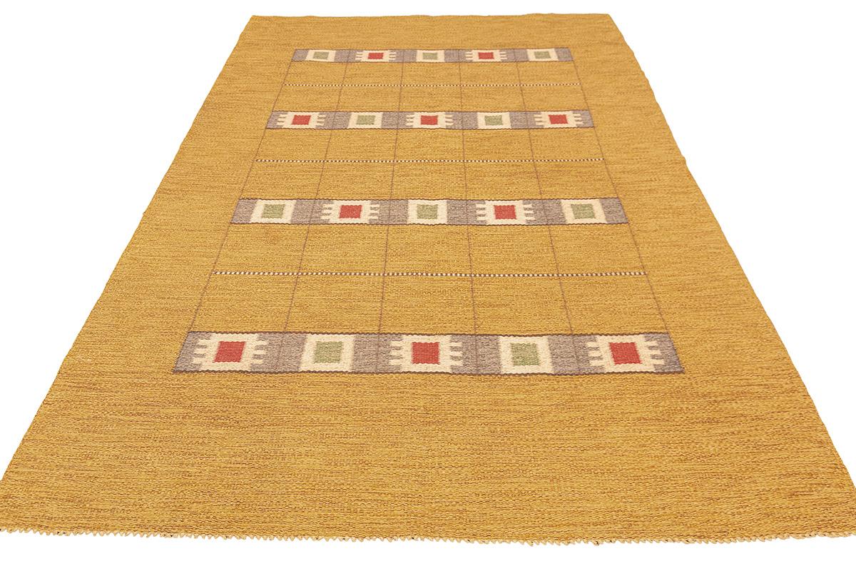 Scandinavian Modern Scandinavian Rug Golden Color Mollaianrugs Collection For Sale
