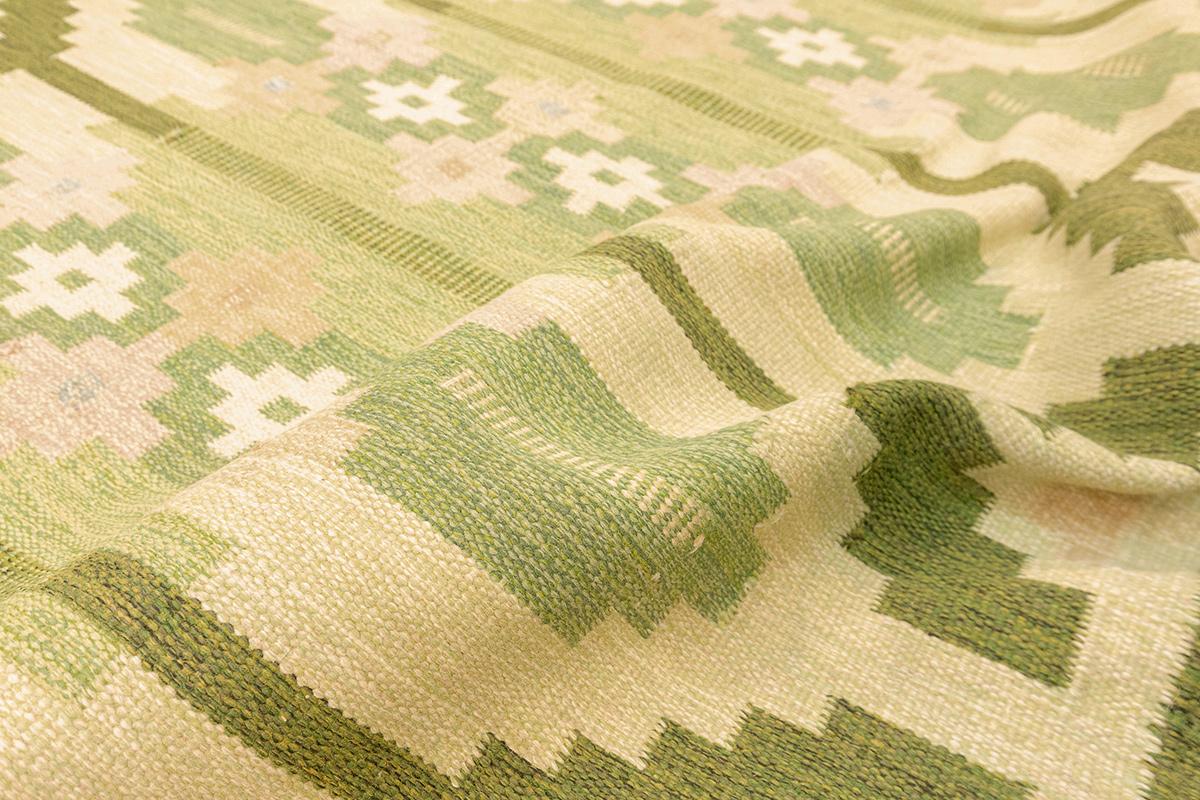 20th Century Scandinavian Rug Green IS Mollaianrugs Collection For Sale