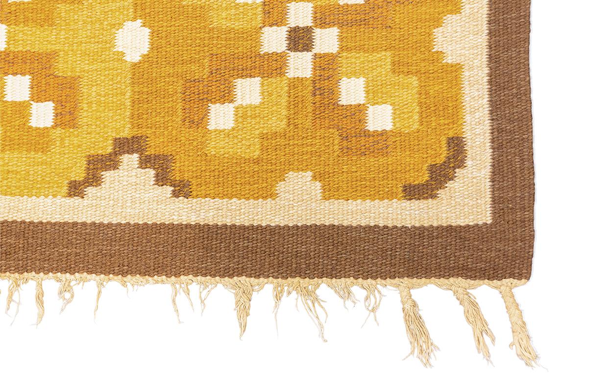 Fatto a mano Tappeto scandinavo Rollakan Marrone/Beige in vendita