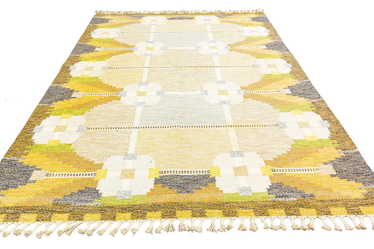 Scandinave Scandinavian Rug Rollakan By Ingegerd Silow en vente