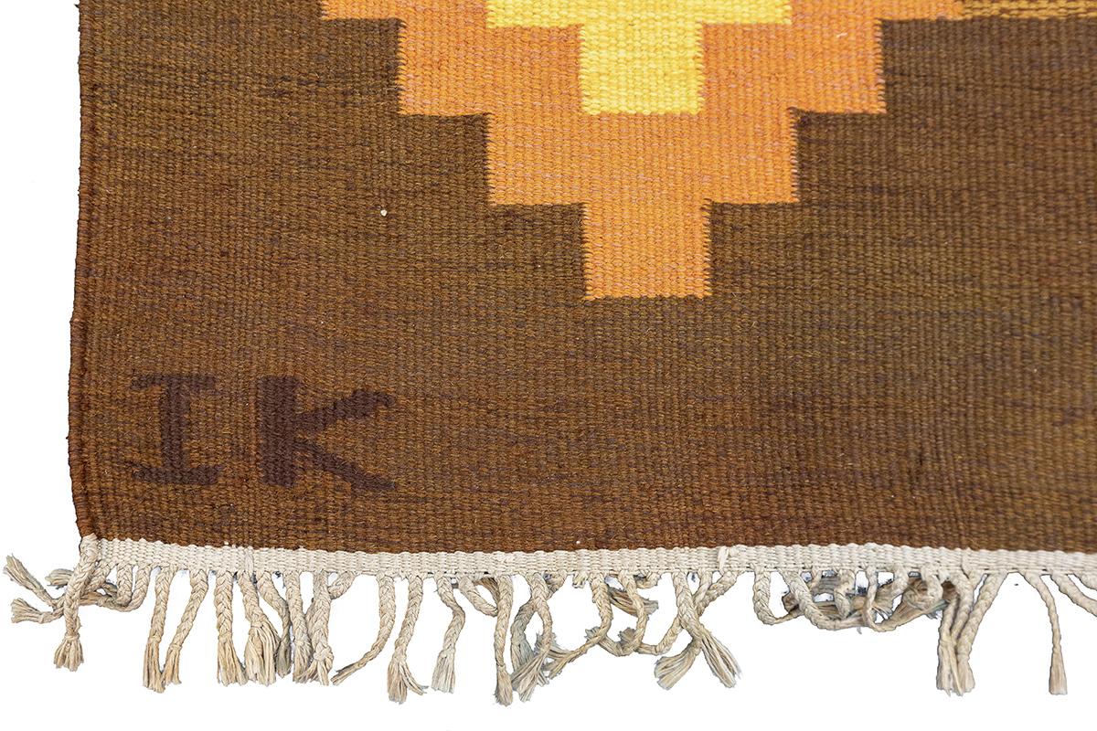 Scandinavian Rug Rollakan Signed IK In Good Condition For Sale In Ferrara, IT
