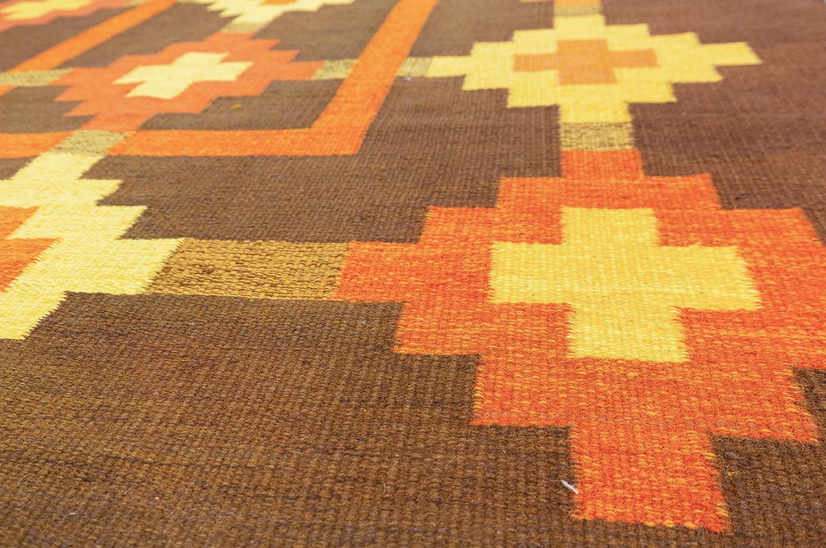 20th Century Scandinavian Rug Rollakan Signed IK For Sale