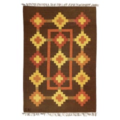 Scandinavian Rug Rollakan Signed IK