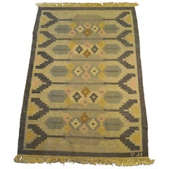 Scandinavian Rug, Rollakan, Signed ILS