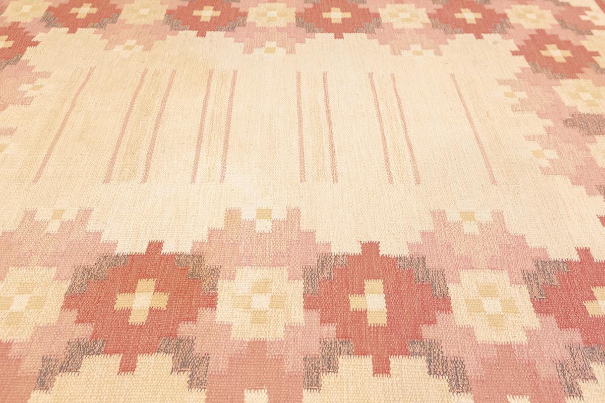 Scandinavian Modern Scandinavian Rug Rollakan Signed MLB For Sale