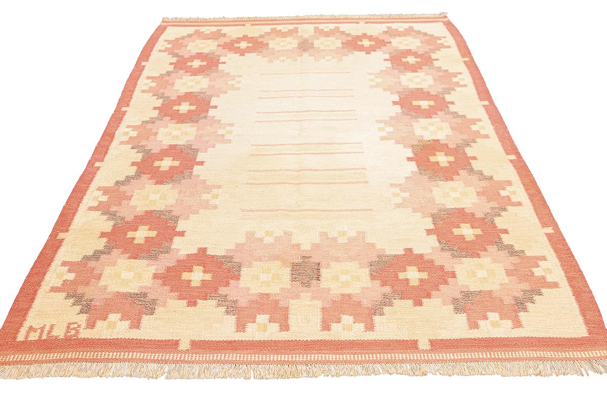 Hand-Crafted Scandinavian Rug Rollakan Signed MLB For Sale