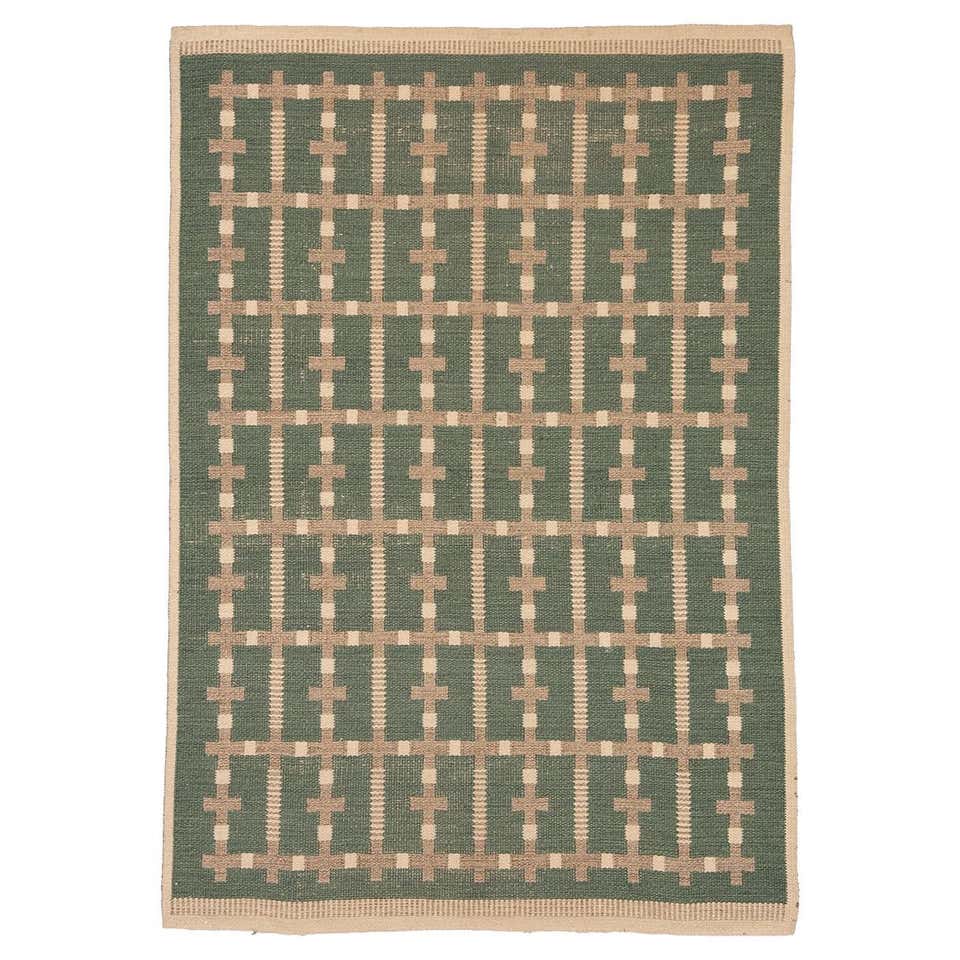 Vintage Scandinavian Rollakan Swedish Rug For Sale at 1stDibs
