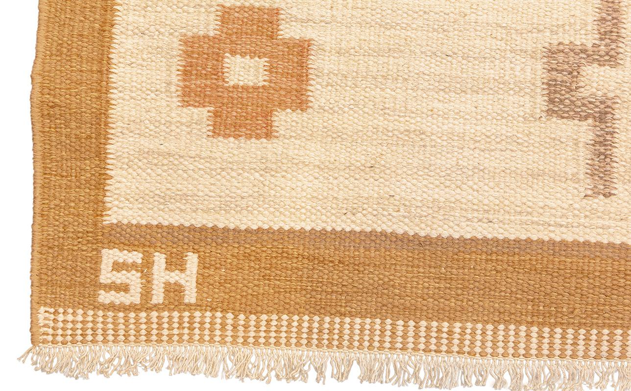 Hand-Knotted Scandinavian Rug SH Signed Mollaianrugs Collection For Sale