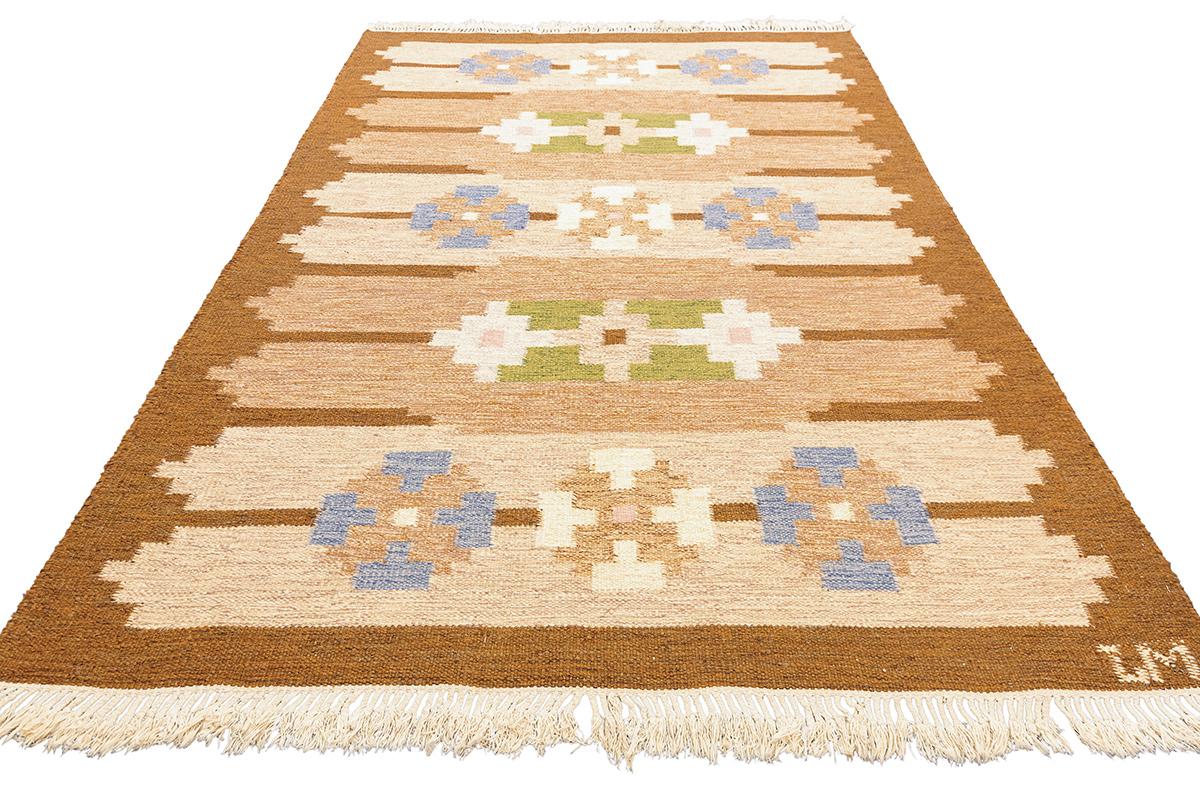 Scandinavian Modern Scandinavian Rug Signed MJ For Sale