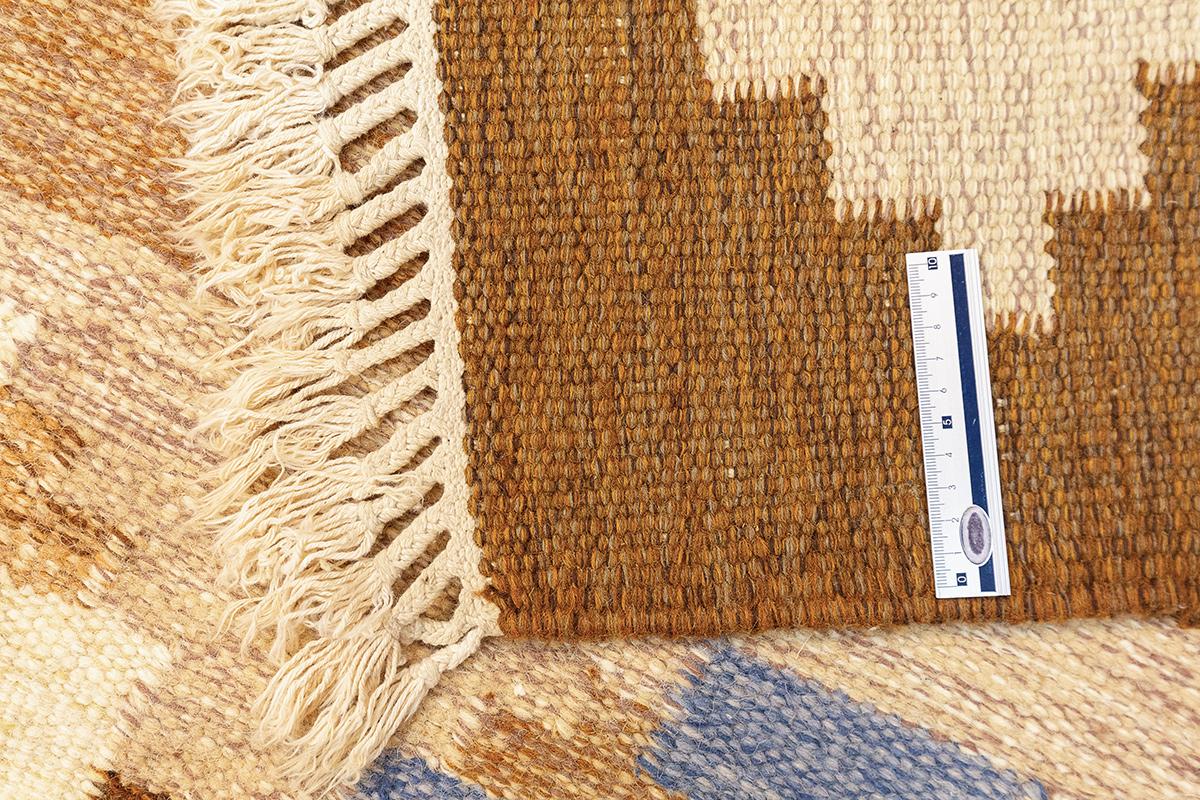 Wool Scandinavian Rug Signed MJ For Sale
