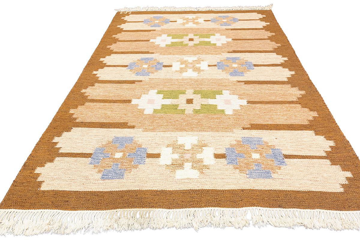 Scandinavian Rug Signed MJ For Sale 2