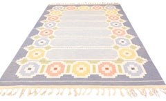 Scandinavian Rug Soft Blue Signed HH