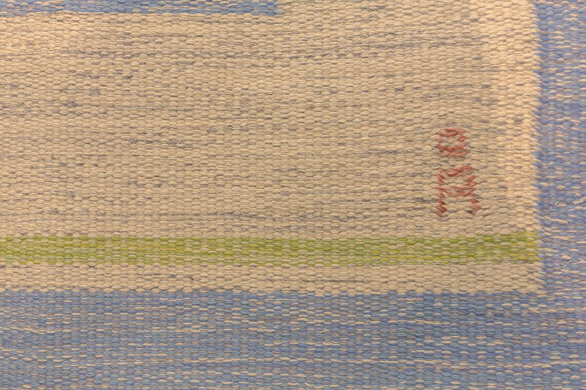 Hand-Knotted Scandinavian Rug Soft Color Palette OA Mollaianrugs Collection For Sale