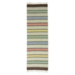 Tapis de couloir scandinave suédois à rayures Rollakan