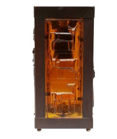 Scandinavian Rustic Colored Glass Table Lamp by Erik Höglund 1960s, Sweden