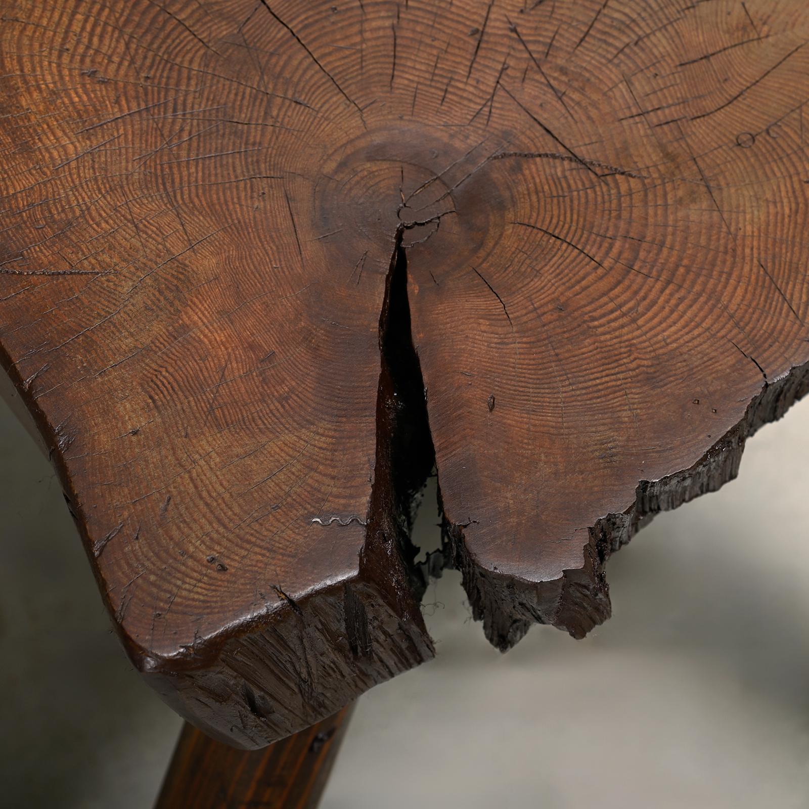 Taburete rústico escandinavo de tronco de árbol en venta 3