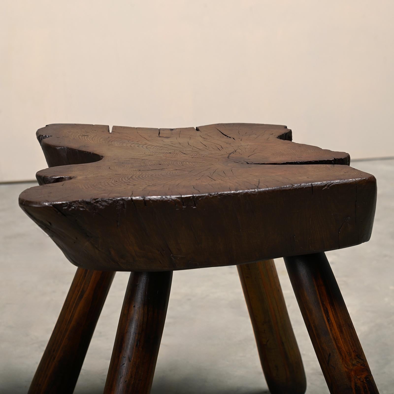 Taburete rústico escandinavo de tronco de árbol en venta 5