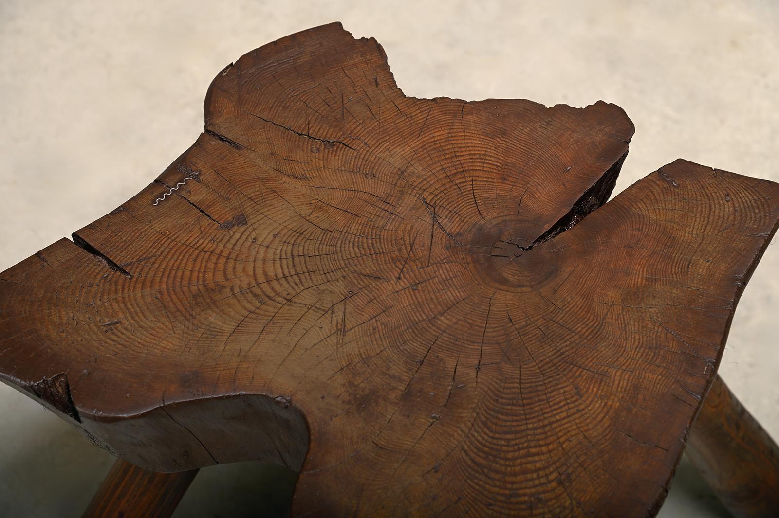 Taburete rústico escandinavo de tronco de árbol en venta 7