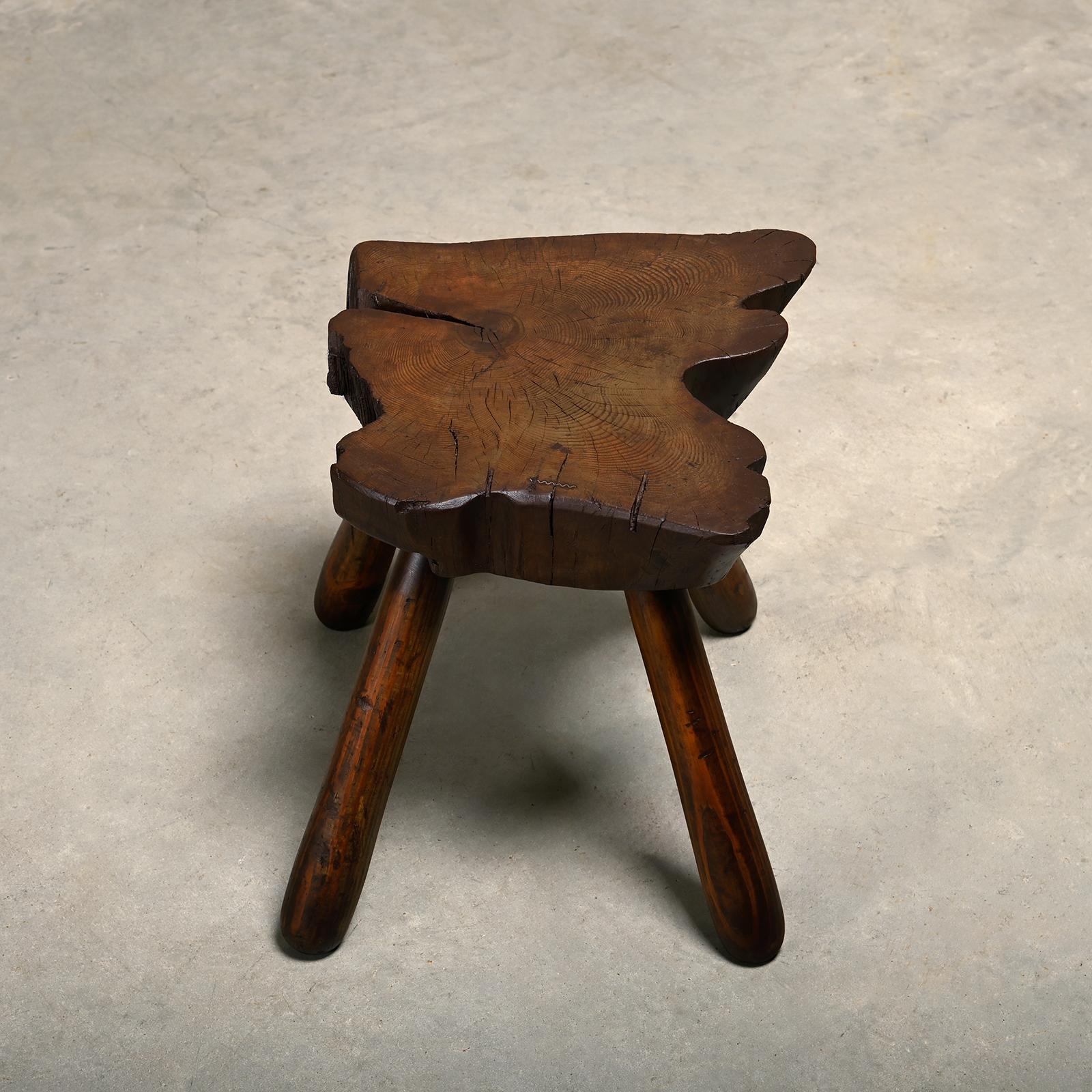 Taburete rústico escandinavo de tronco de árbol Madera en venta
