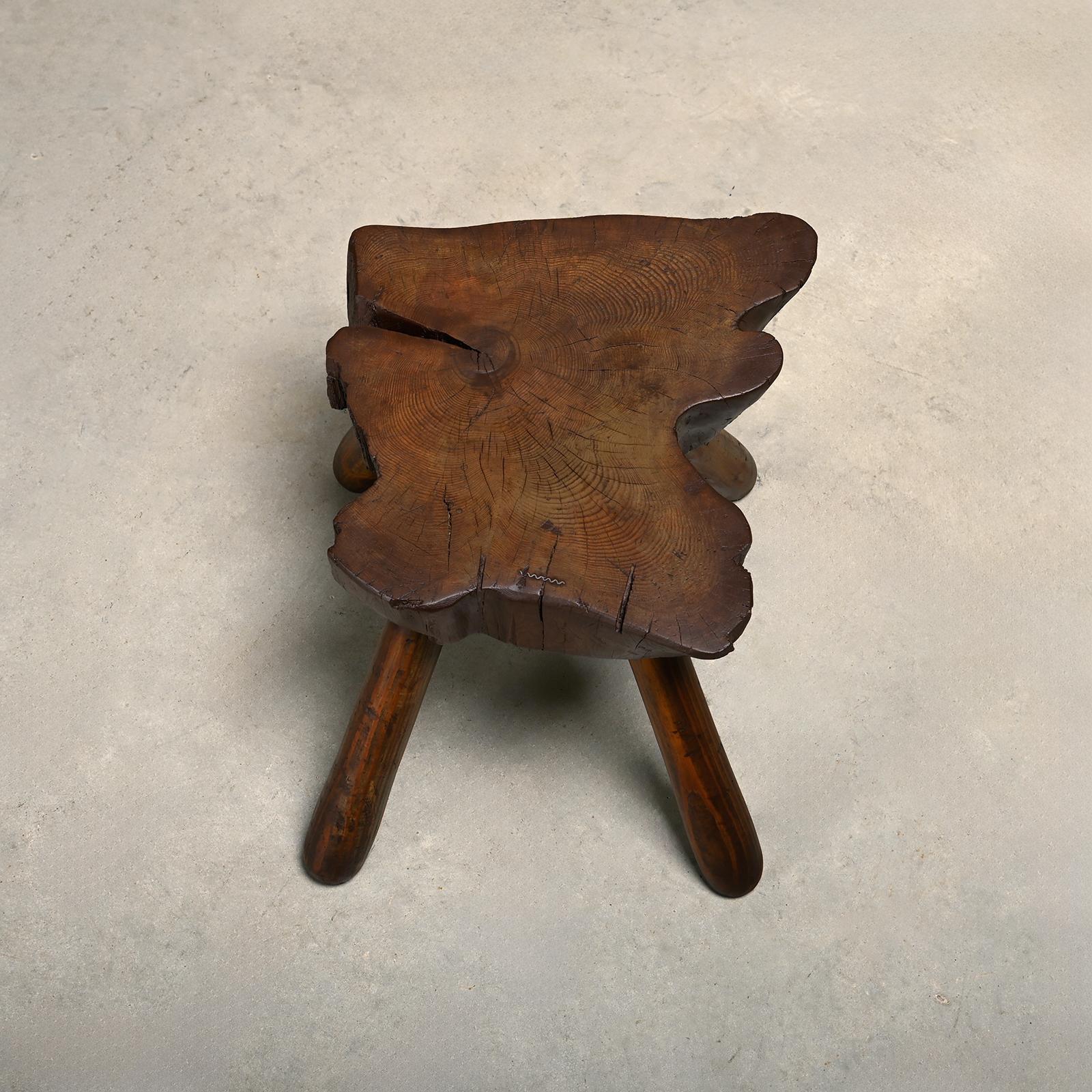 Taburete rústico escandinavo de tronco de árbol en venta 1