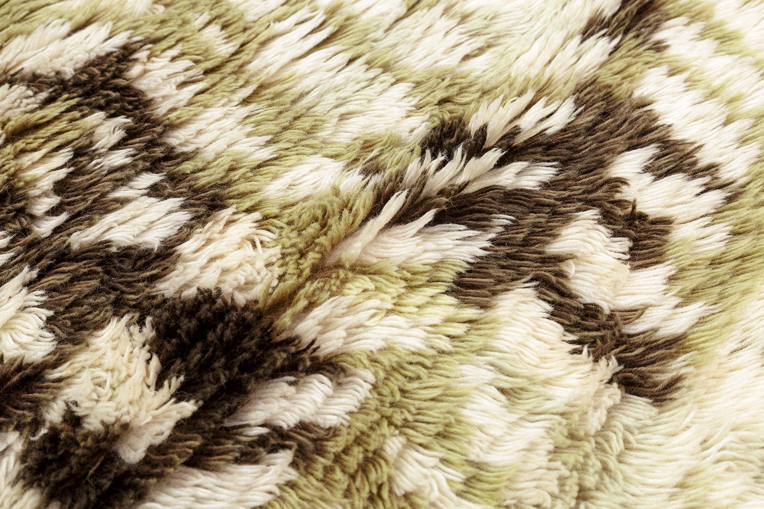 Sananjalkametsä / Forest of Ferns

Designed in 1955 by Kirsti Ilvessalo (1920-2019). Ilvessalo was one of the most prominent textile designers concentrating especially on the ryijy or rya rugs. She designed over 300 different ryas during her