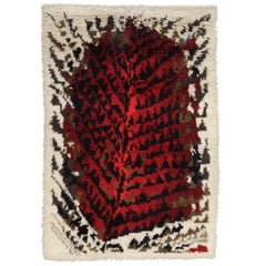 Used Scandinavian Rya Rug Wall Hanging Tapestry, Finland