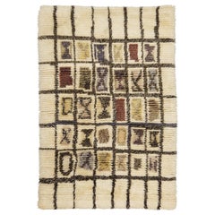 Used Scandinavian Rya Rug Wall Hanging Tapestry, Finland