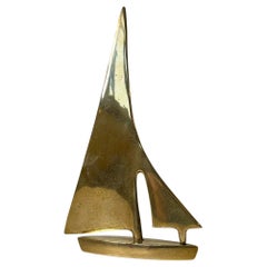 Scandinavian Sail Boat Ornament - Paperweight in Brass