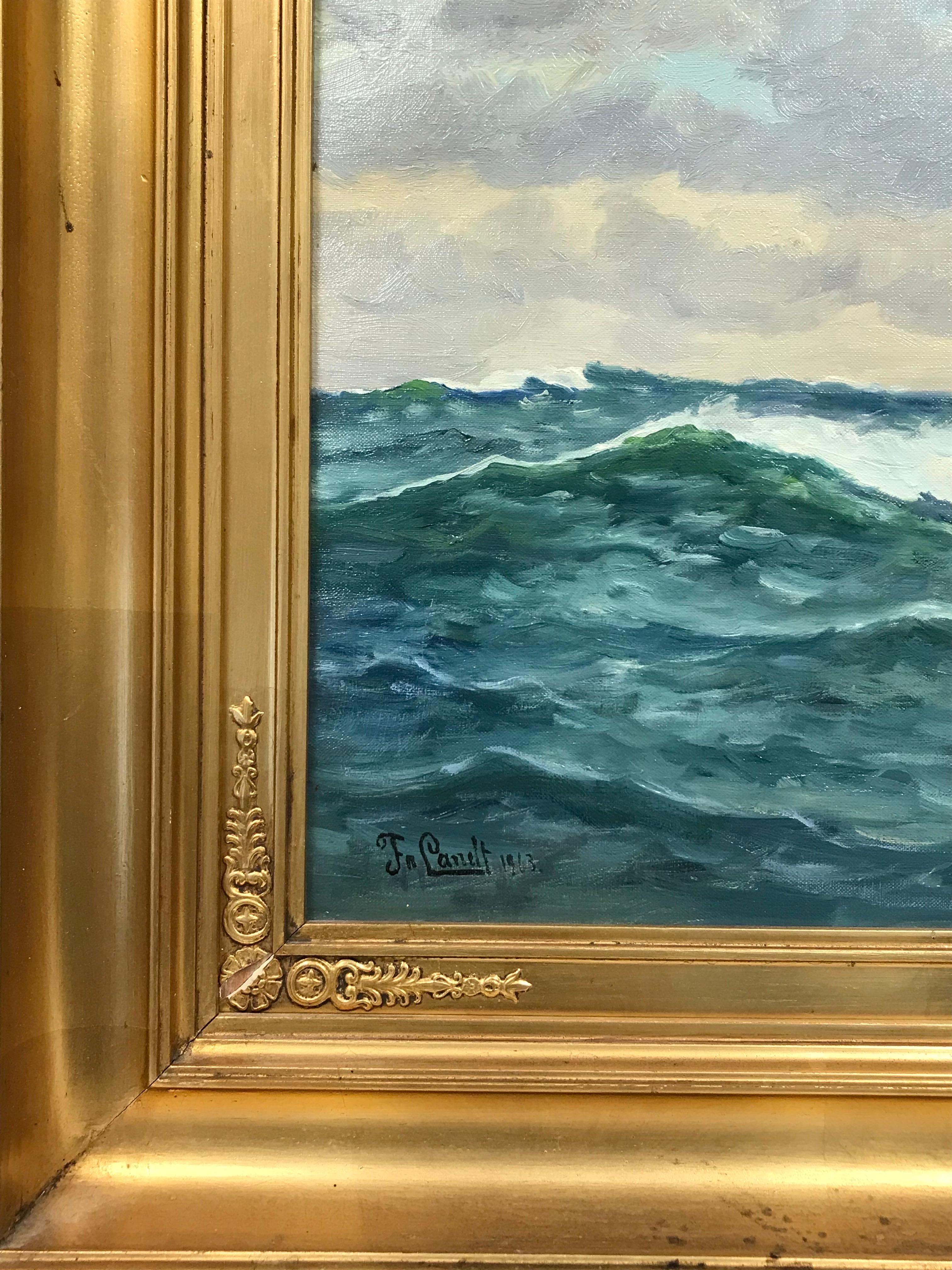 peinture voilier en mer