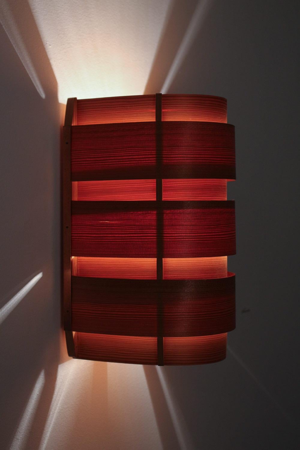 Mid-Century Modern Scandinavian Sconces V155 in Pine and Copper by Hans-Agne Jakobsson