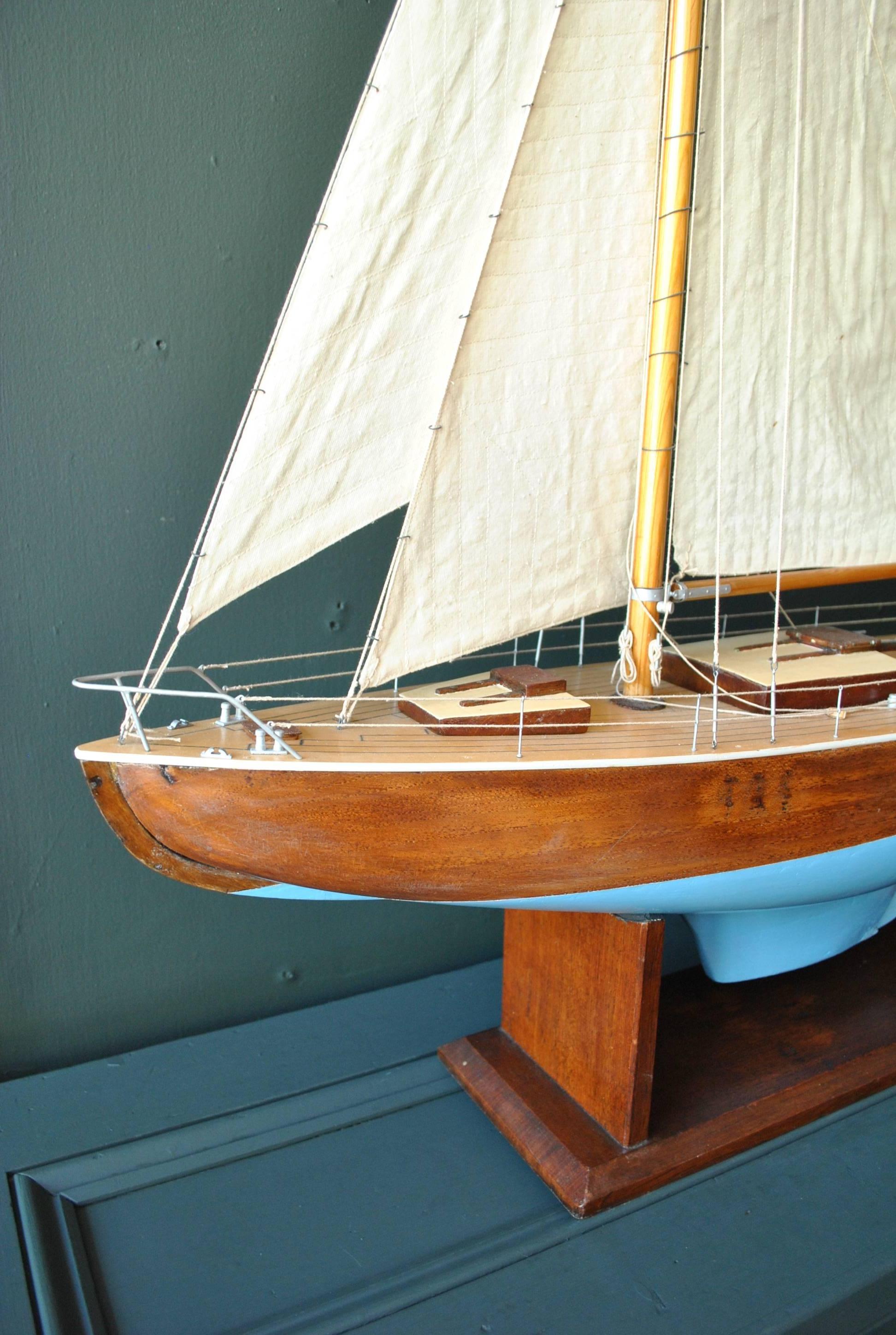 20th Century Scandinavian Scratch Built Model Boat, with Glass Case