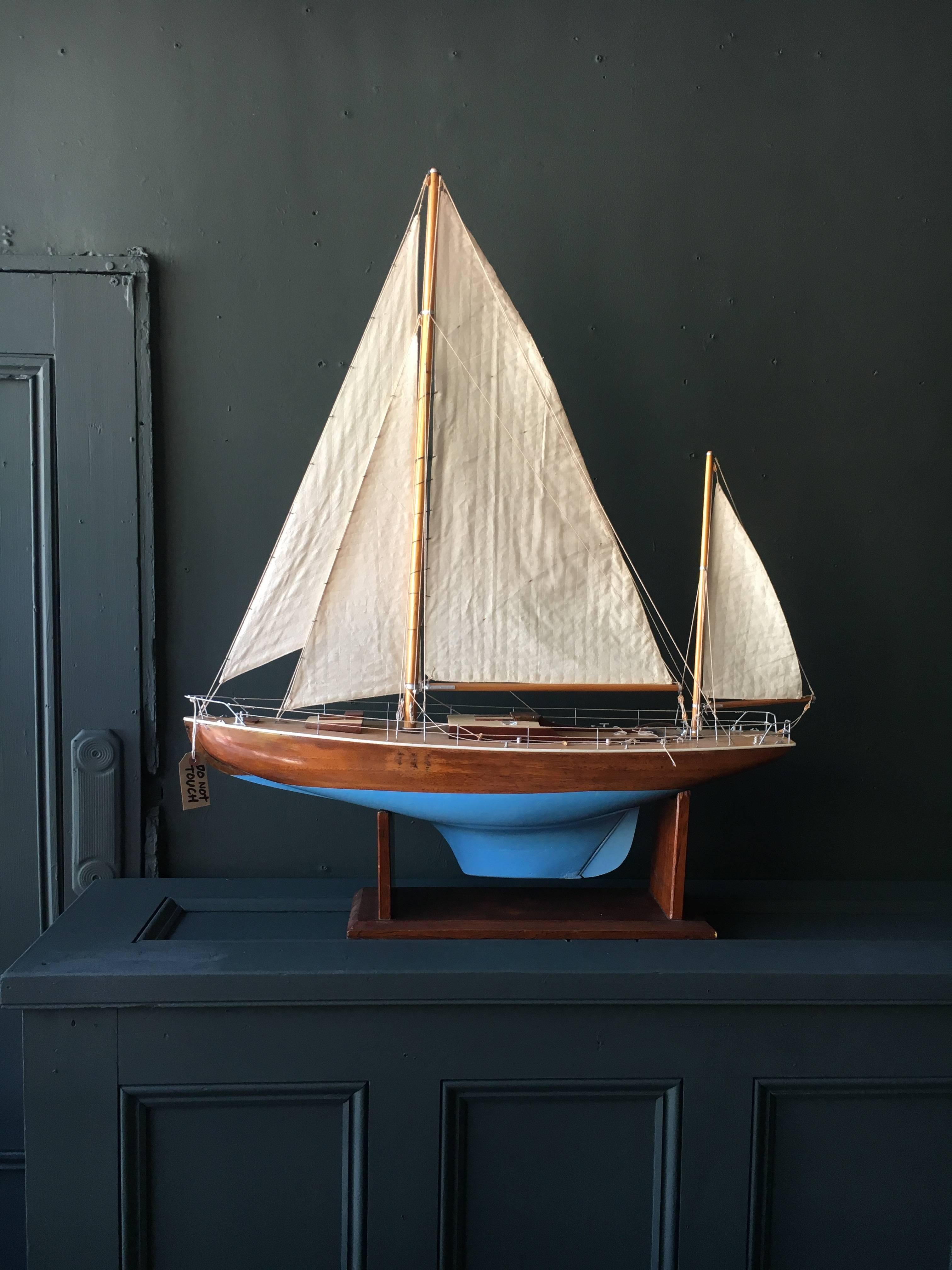 Scandinavian Scratch Built Model Boat, with Glass Case 1
