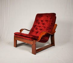 Ensemble scandinave de fauteuil et tabouret en tabouret, années 1960