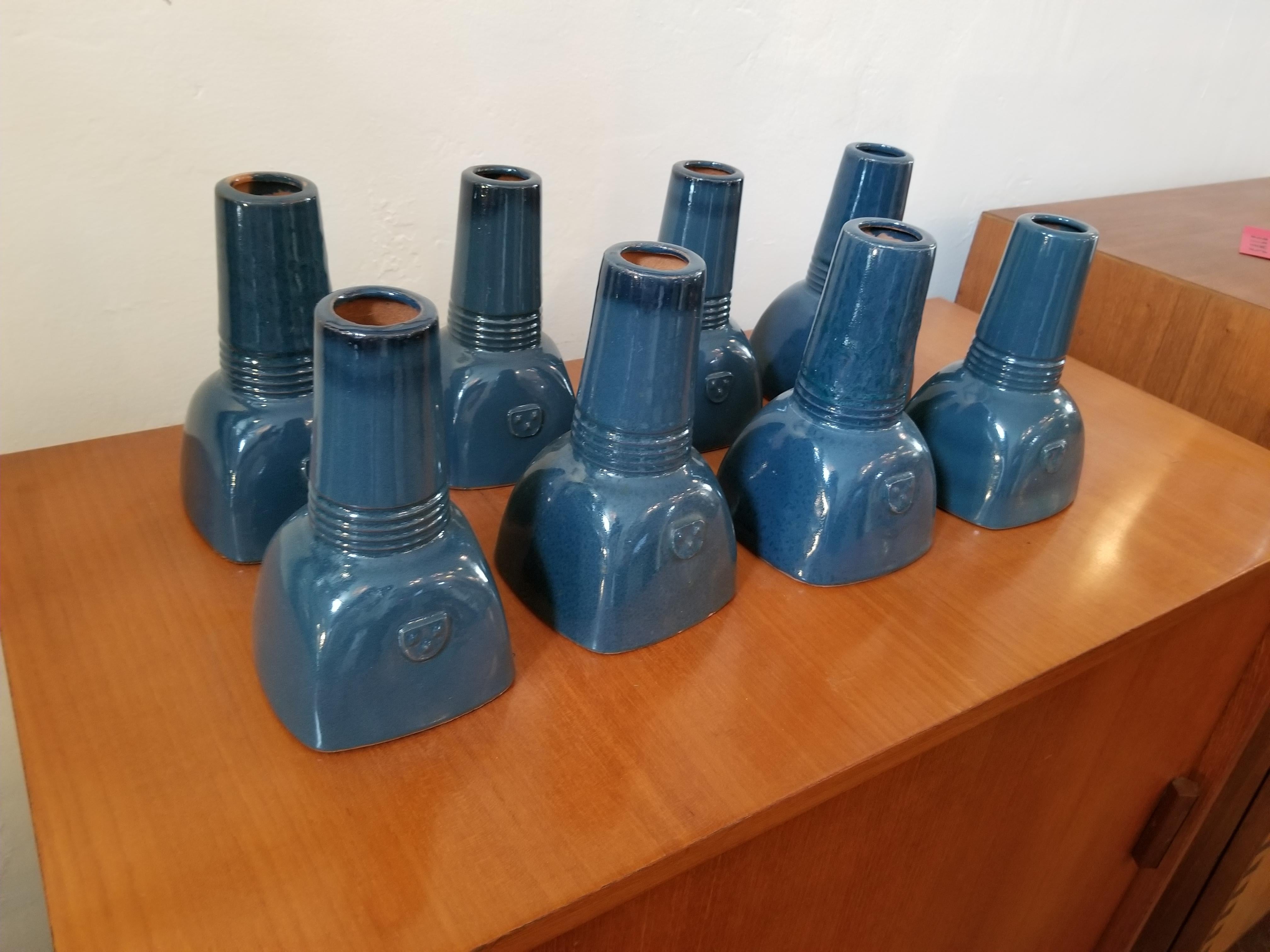 Hand-Painted Scandinavian Set of Eight Sculpture Vases For Sale