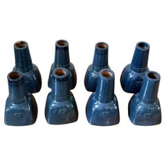 Antique Scandinavian Set of Eight Sculpture Vases