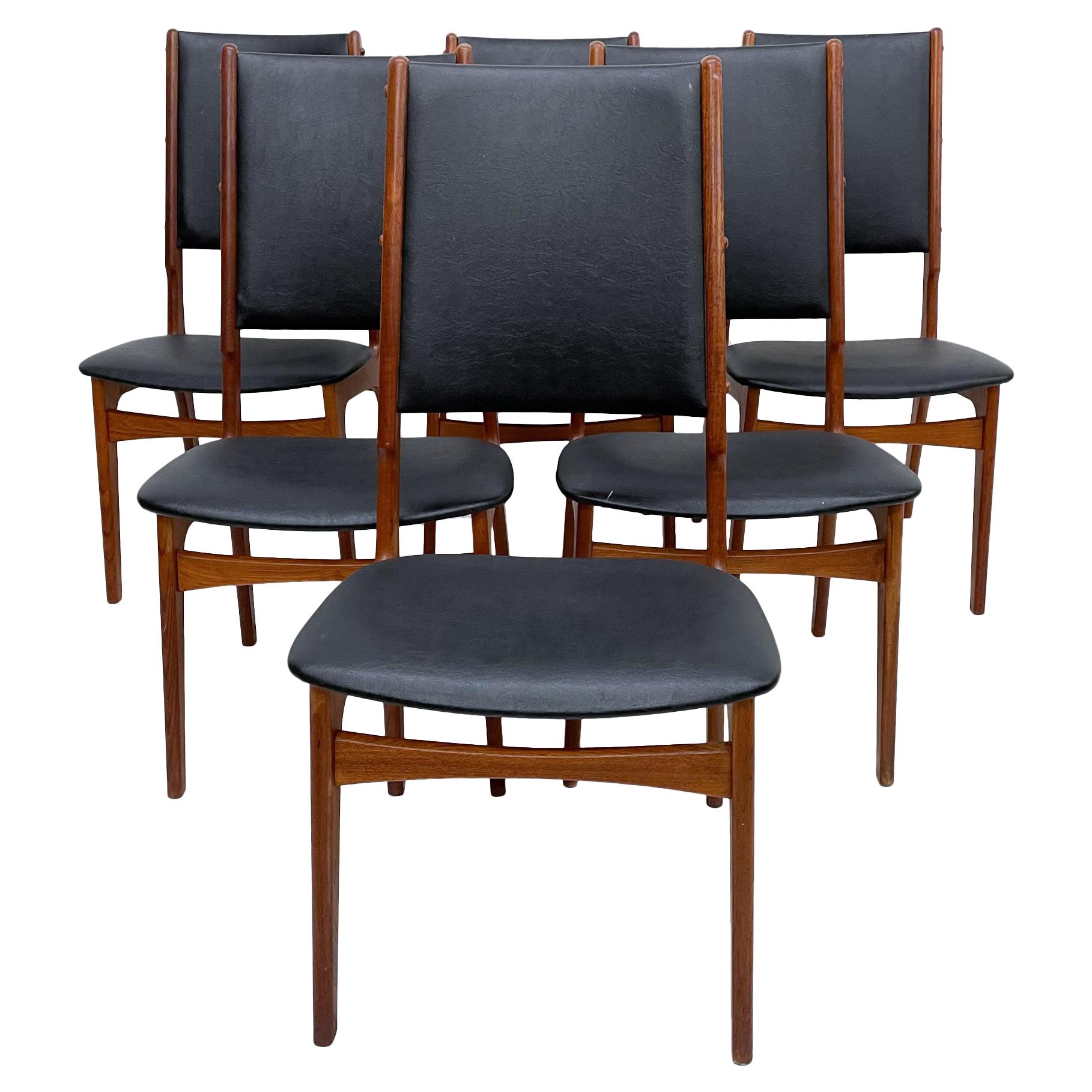 Scandinavian Set of Six Teak Dining Chairs IB Kofod Larsen Denmark 1960s Modern
