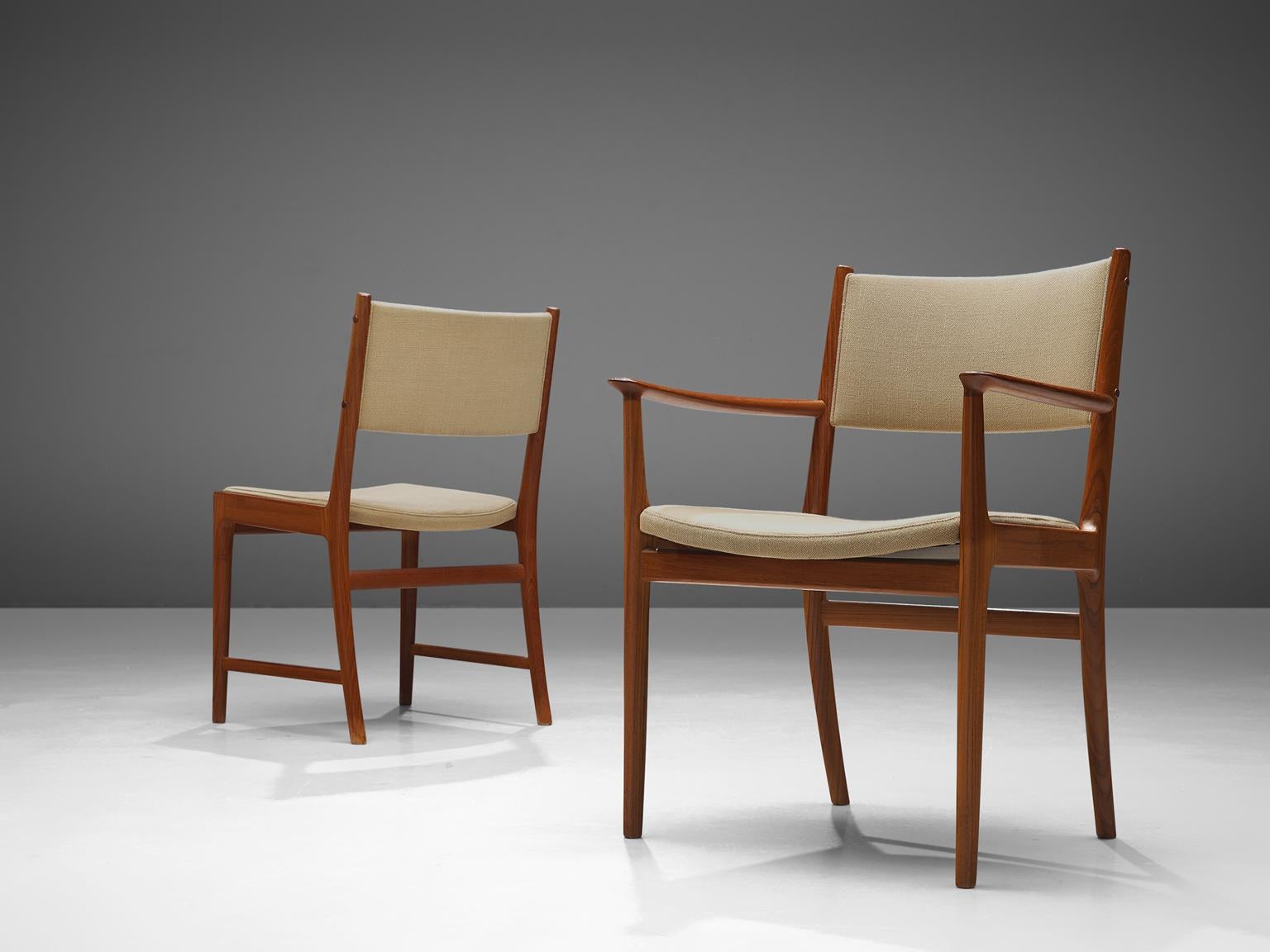 Scandinavian Set of Six Teak Dining Chairs by Kai Lingfeld Larsen In Good Condition In Waalwijk, NL