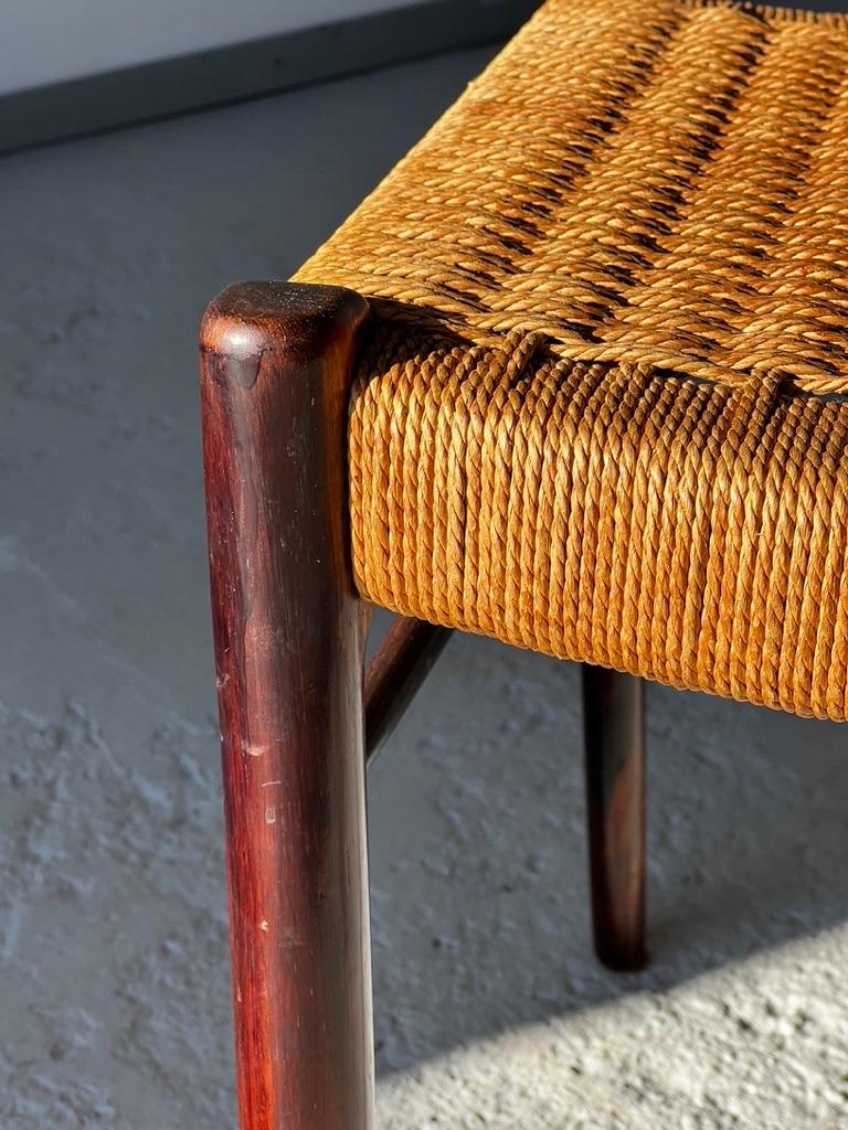 Scandinavian set rosewood table CJ Rosengaarden and 4 wooden chairs chairs Arne 6