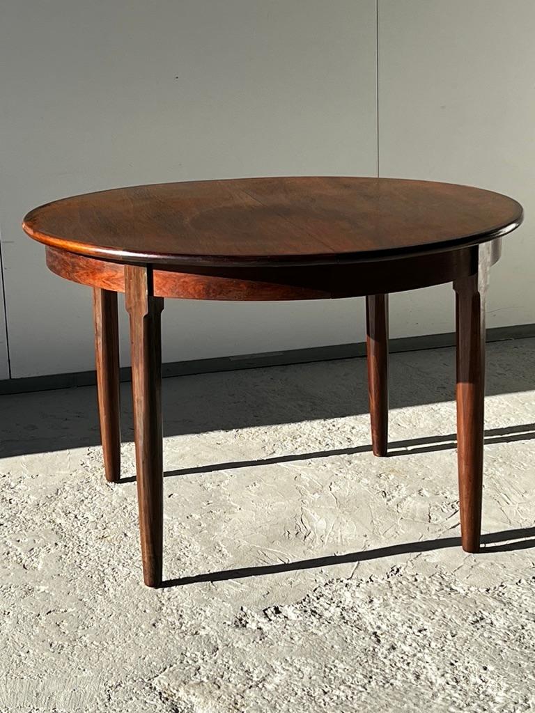Scandinavian set rosewood table CJ Rosengaarden and 4 wooden chairs chairs Arne In Good Condition In Saint Rémy de Provence, FR