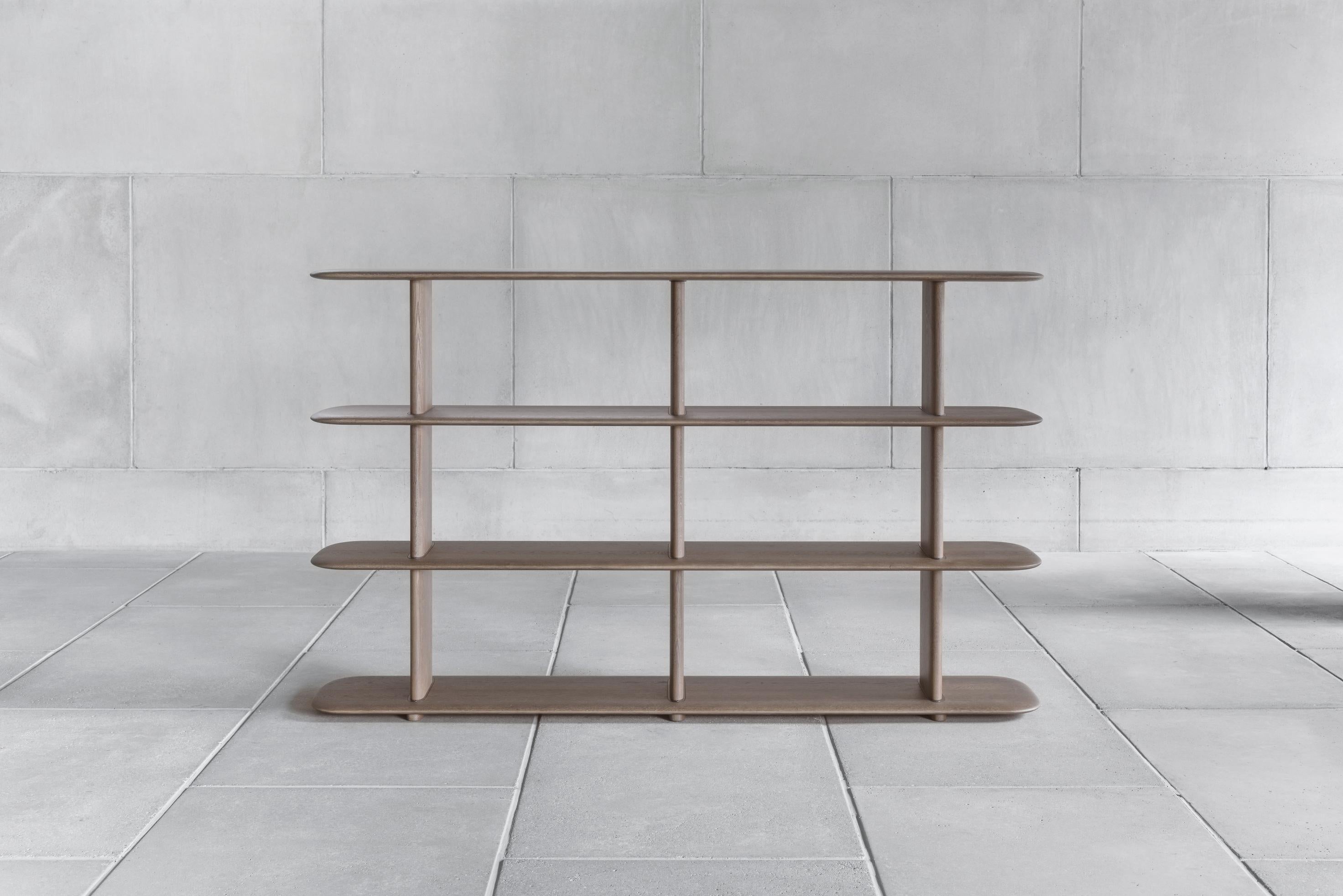 Shelf POEME 
Designed by Poiat Studio, 2022

Dimensions : W. 181 x H. 109 x D. 37.5 cm

Model shown :
- Color black oak 

Graceful and poetic, yet robust, the Poeme Shelf comes in four different sizes, offering a flexible solution for diverse