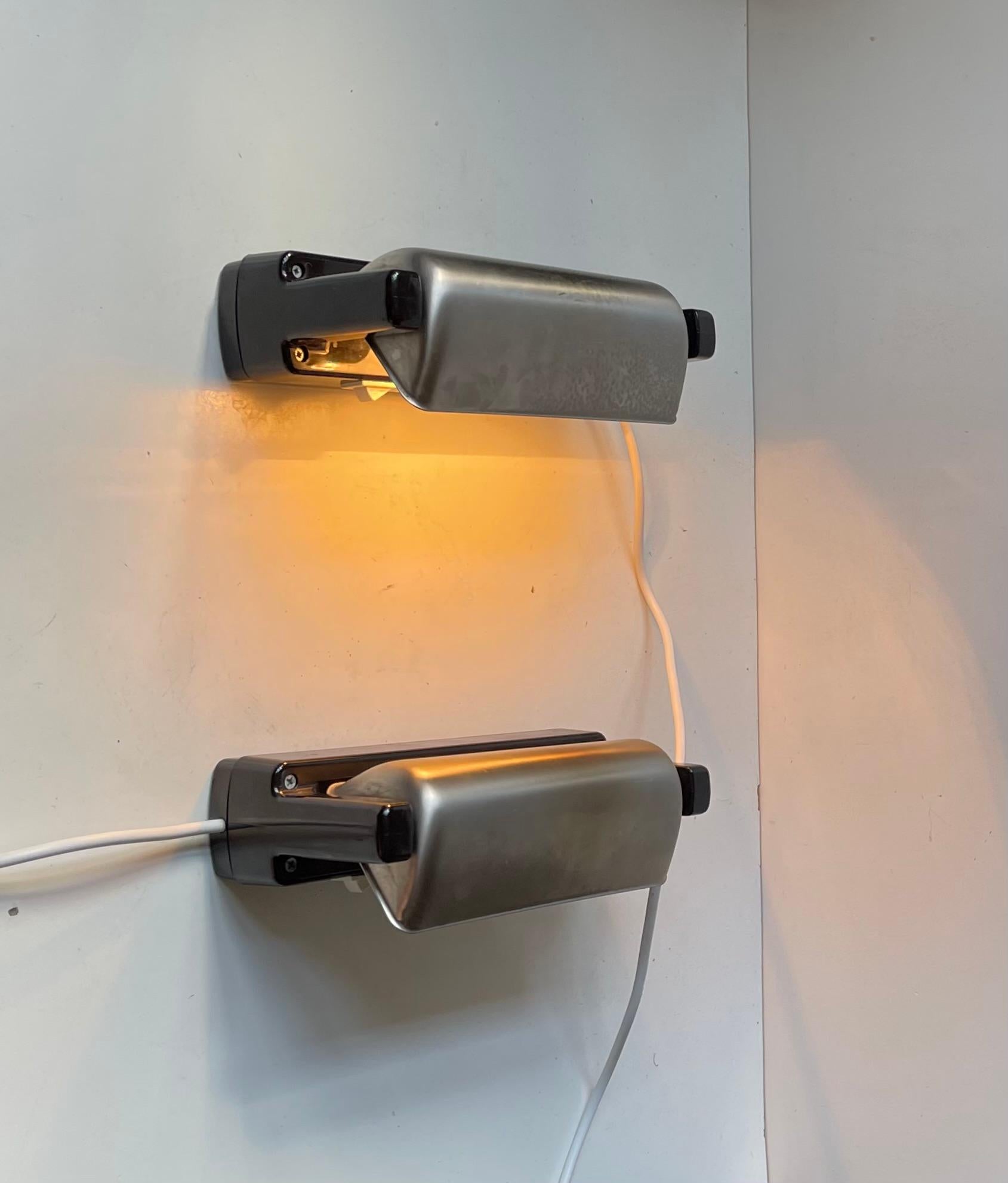 Apliques escandinavos de cabina de barco en acero inoxidable, años 70 Escandinavo en venta