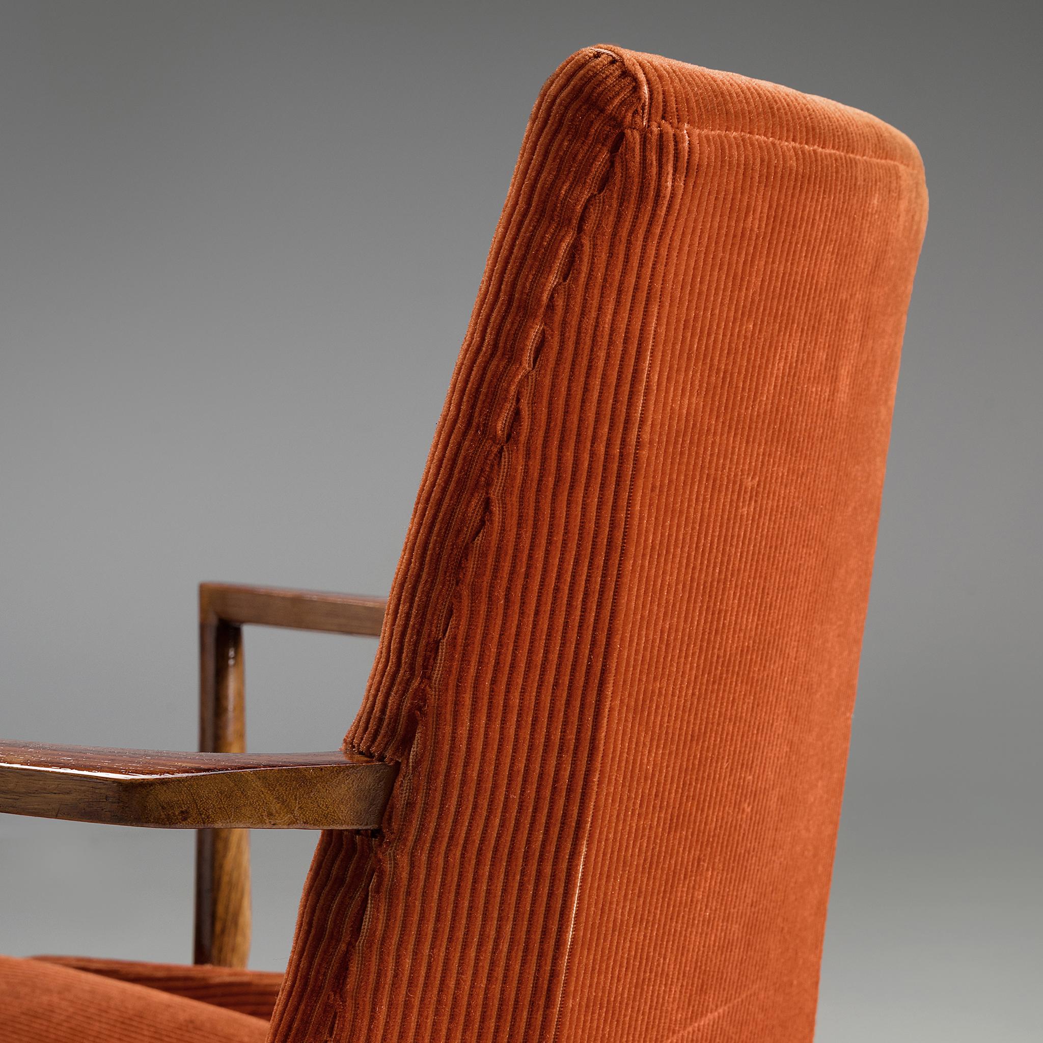 Scandinavian Side Chairs in Rosewood and Curduroy 1