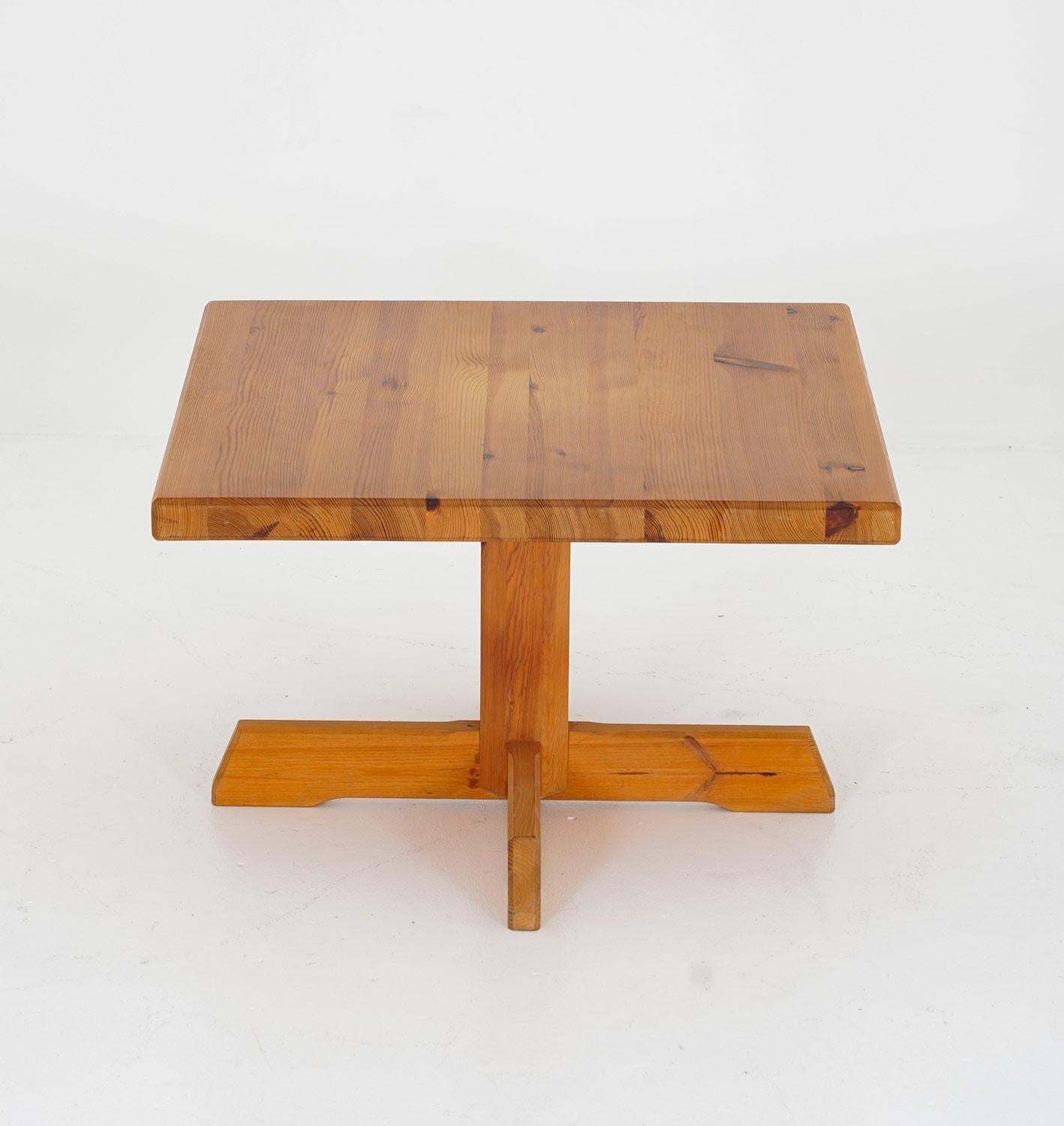 Mid-Century Modern Scandinavian Side Table in Solid Pine by Yngve Ekström For Sale