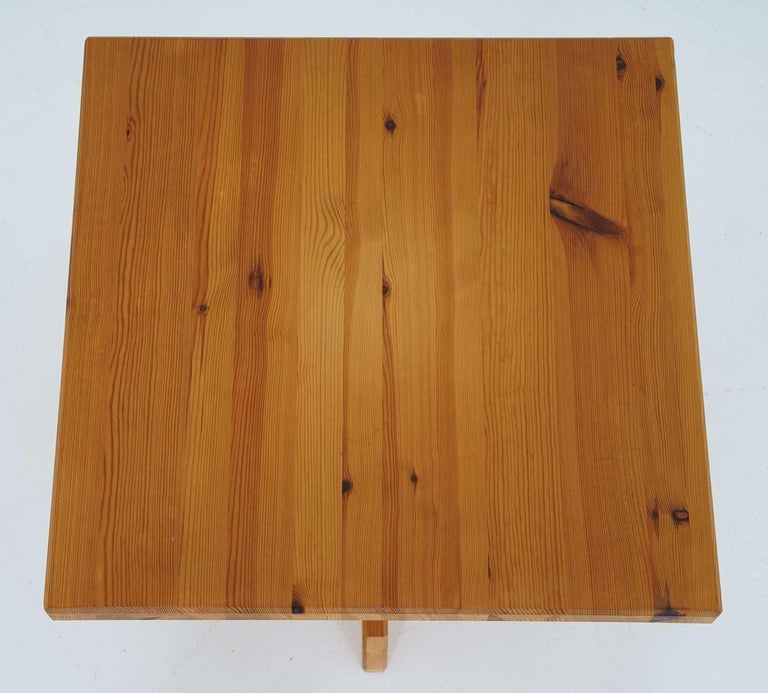 Swedish Scandinavian Side Table in Solid Pine by Yngve Ekström For Sale