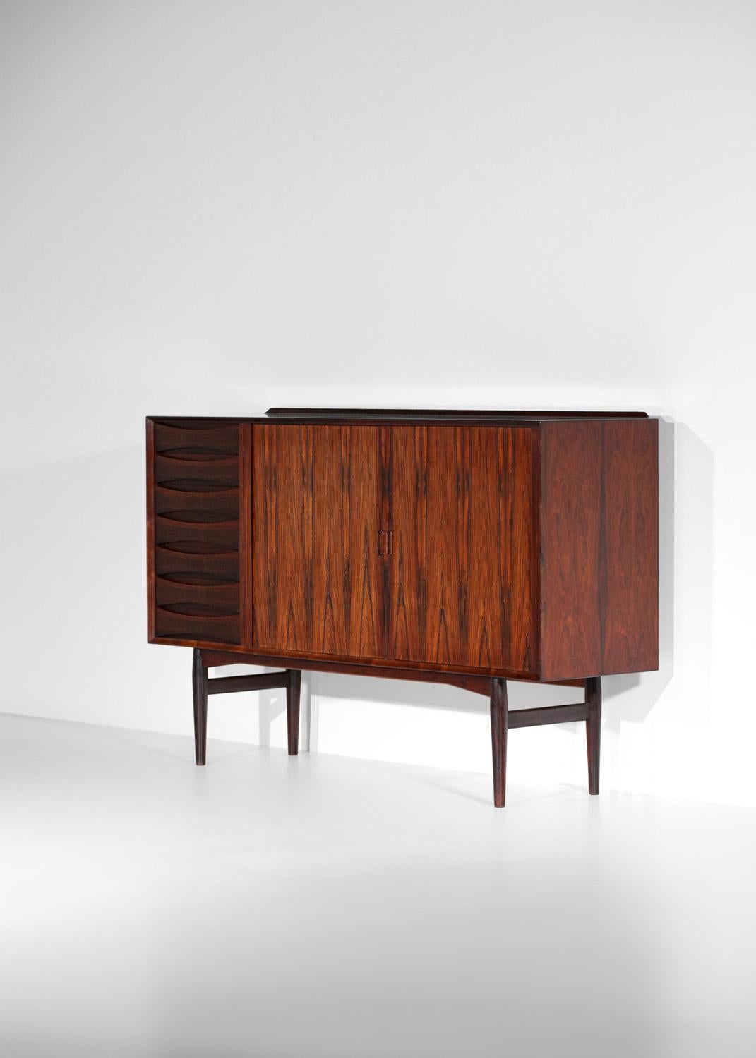 Mid-Century Modern Scandinavian Sideboard by Danish Designer Arne Vodder for Sibast Solid Wood For Sale