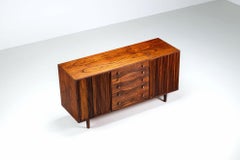 Scandinavian sideboard in rosewood with tambour doors Denmark 1960