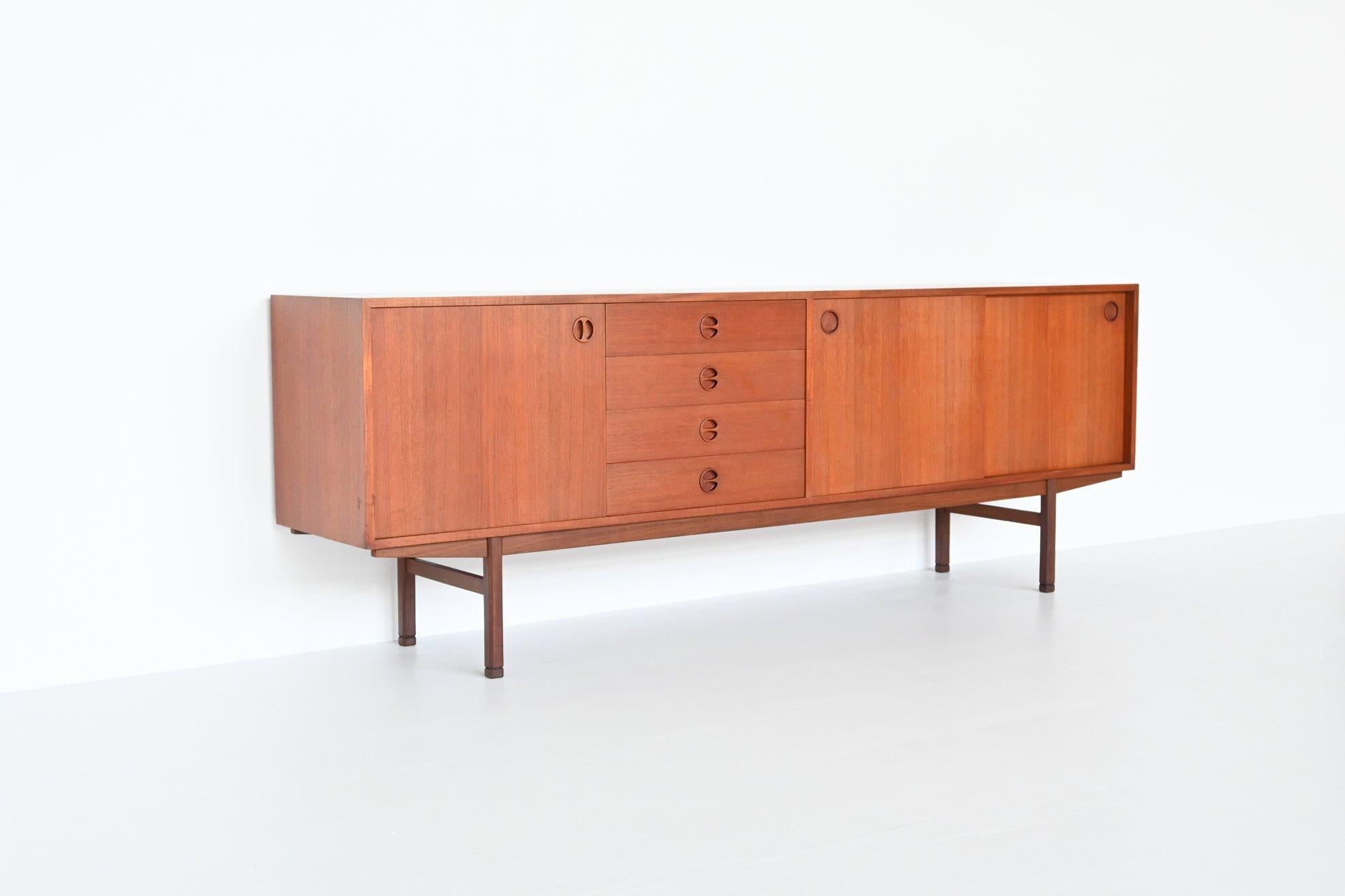 Mid-Century Modern Scandinavian Sideboard Teak Wood Denmark 1960