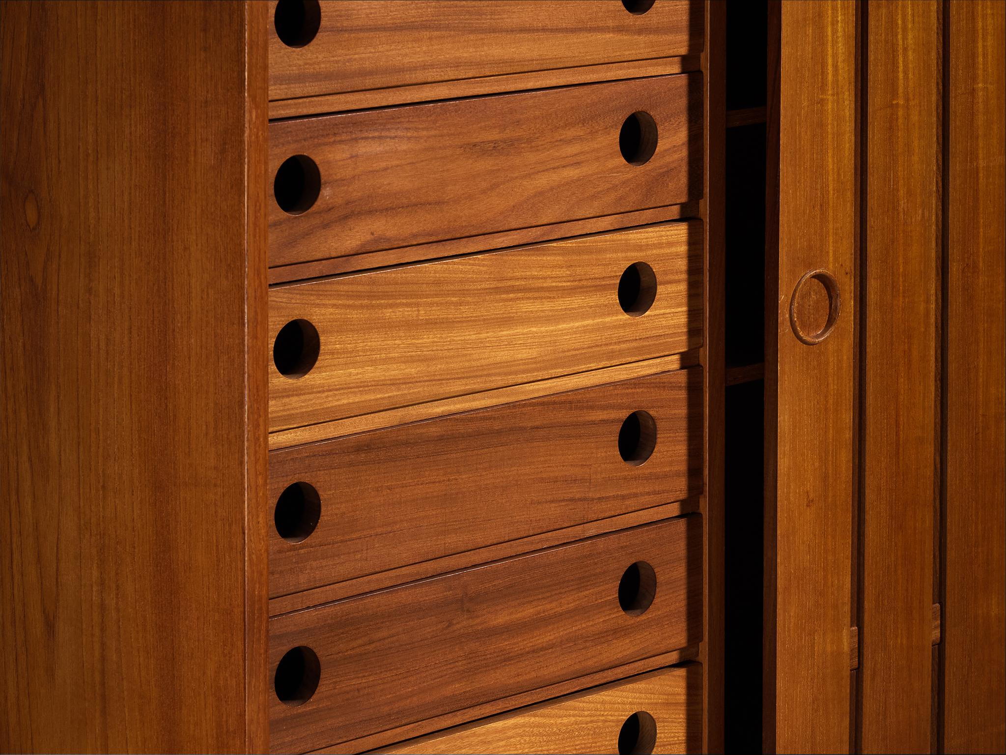 Scandinavian Sideboard With Slatted Doors in Teak For Sale 5