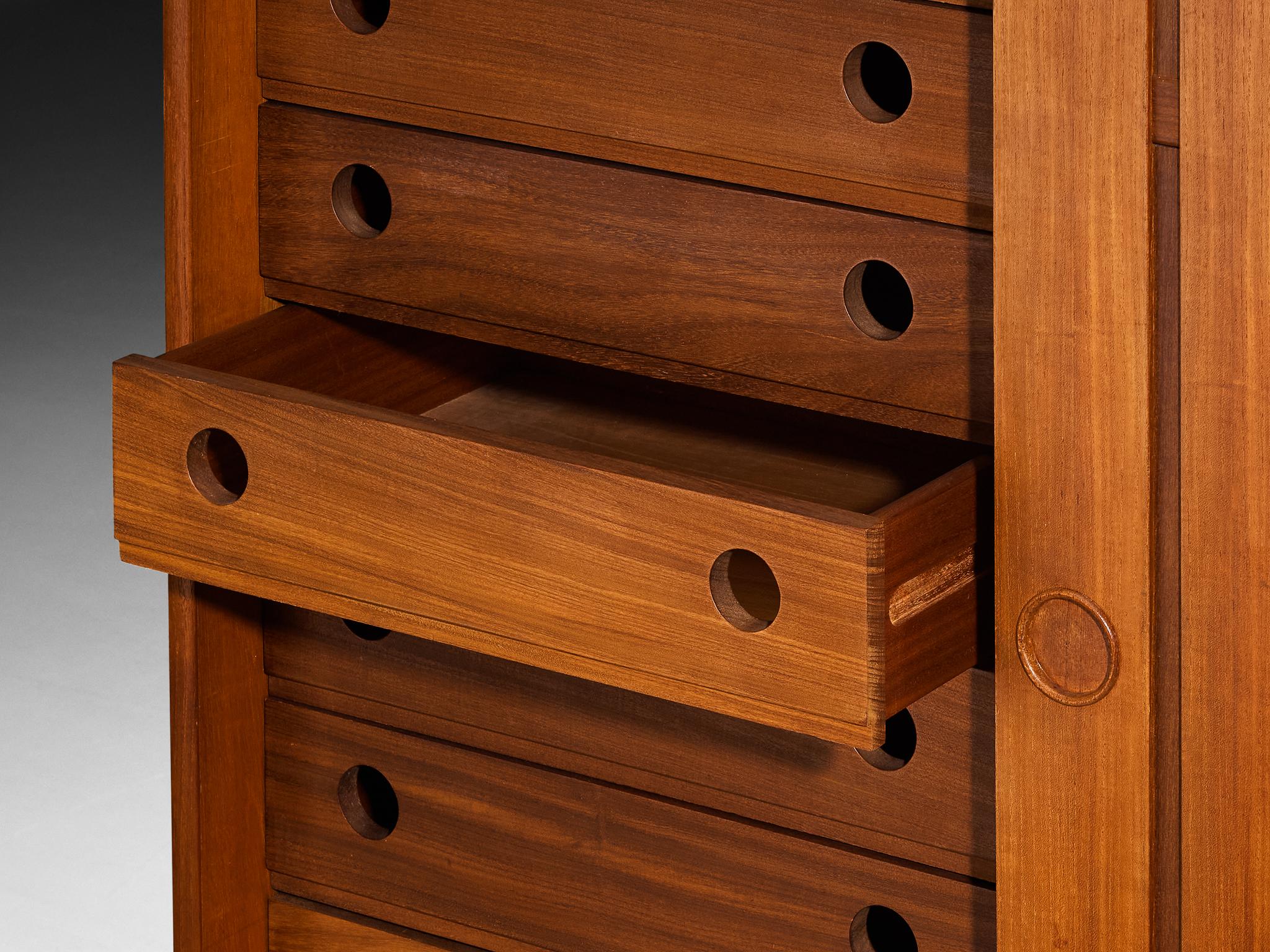 Mid-20th Century Scandinavian Sideboard With Slatted Doors in Teak For Sale