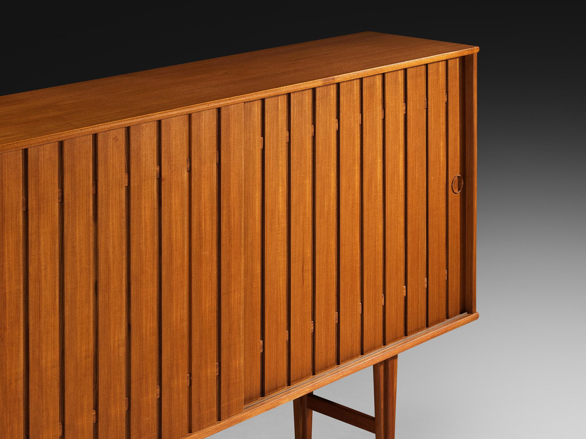 Scandinavian Sideboard With Slatted Doors in Teak For Sale 2